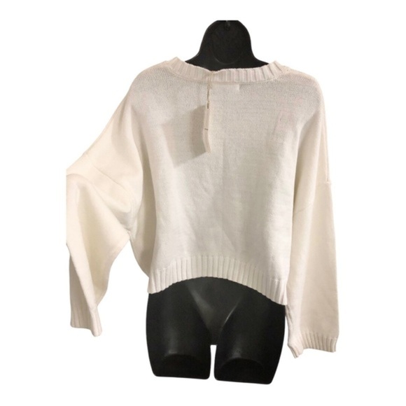 White crochet knit American flag patriotic Americana slouchy sweater size XL new - Picture 8 of 12